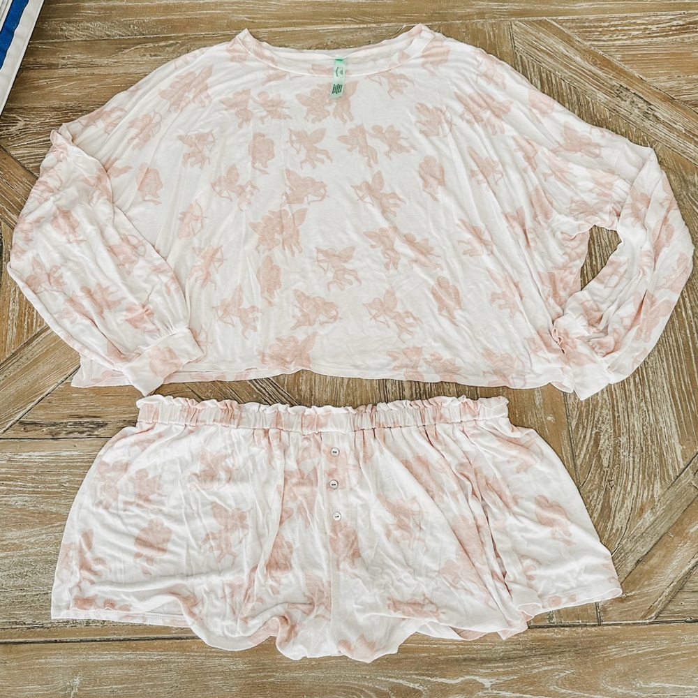 EUC Honeydew PJ Pajama Set 2-Piece XL Long Sleeve + Shorts